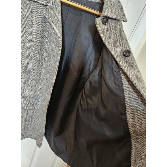 Herman Kay Wool Pea Coat Jacket Gray 3 Button Closure USA VINTAGE 90S 22wp USA - Picture 11 of 12